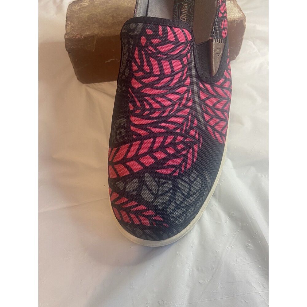 Men's Olukai Pow Wow Hot Pink & Gray Tribal Design Slip On Shoes-Size 10-Rare - Picture 15 of 16